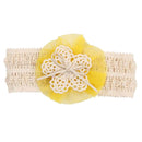 Fashionable Lace Flower Design Charms Kids Baby Girl Toddler Headband Hair Band Headwear Hair Decor Accessory Yellow
