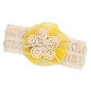 Fashionable Lace Flower Design Charms Kids Baby Girl Toddler Headband Hair Band Headwear Hair Decor Accessory Yellow