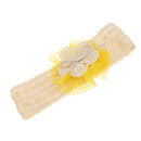 Fashionable Lace Flower Design Charms Kids Baby Girl Toddler Headband Hair Band Headwear Hair Decor Accessory Yellow