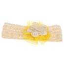 Fashionable Lace Flower Design Charms Kids Baby Girl Toddler Headband Hair Band Headwear Hair Decor Accessory Yellow