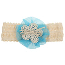 Fashionable Lace Flower Design Charms Kids Baby Girl Toddler Headband Hair Band Headwear Hair Decor Accessory Blue