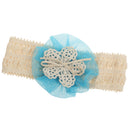 Fashionable Lace Flower Design Charms Kids Baby Girl Toddler Headband Hair Band Headwear Hair Decor Accessory Blue