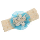 Fashionable Lace Flower Design Charms Kids Baby Girl Toddler Headband Hair Band Headwear Hair Decor Accessory Blue