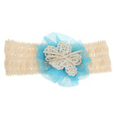 Fashionable Lace Flower Design Charms Kids Baby Girl Toddler Headband Hair Band Headwear Hair Decor Accessory Blue