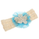 Fashionable Lace Flower Design Charms Kids Baby Girl Toddler Headband Hair Band Headwear Hair Decor Accessory Blue