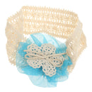 Fashionable Lace Flower Design Charms Kids Baby Girl Toddler Headband Hair Band Headwear Hair Decor Accessory Blue