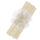 Fashionable Lace Flower Design Charms Kids Baby Girl Toddler Headband Hair Band Headwear Hair Decor Accessory White