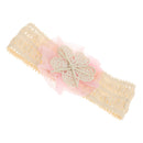 Fashionable Lace Flower Design Charms Kids Baby Girl Toddler Headband Hair Band Headwear Hair Decor Accessory Pink