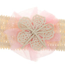 Fashionable Lace Flower Design Charms Kids Baby Girl Toddler Headband Hair Band Headwear Hair Decor Accessory Pink