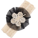 Fashionable Lace Flower Design Charms Kids Baby Girl Toddler Headband Hair Band Headwear Hair Decor Accessory Black