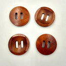 Pack of 25 Coffee Round 2 Holes Wood Sewing Buttons 30mm Craft Clothes DIY Scrapbook