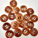 Pack of 25 Coffee Round 2 Holes Wood Sewing Buttons 30mm Craft Clothes DIY Scrapbook