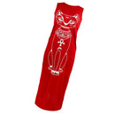 Women Girls Fashionable Cat Print Design Sleeveless Boho Long Maxi Dress Evening Party Summer Beach Outfit Costume Red S