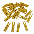 Multipurpose Mini Craft Pegs Wooden Sequins Clothespin Clips Scrapbooking Card Making DIY Pins Pack of 20PCS Gold