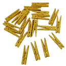 Multipurpose Mini Craft Pegs Wooden Sequins Clothespin Clips Scrapbooking Card Making DIY Pins Pack of 20PCS Gold
