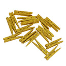 Multipurpose Mini Craft Pegs Wooden Sequins Clothespin Clips Scrapbooking Card Making DIY Pins Pack of 20PCS Gold