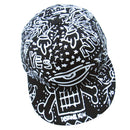 Adults Fashionable Adjustable Hip Hop Cap Urban Retro Baseball Cap Printed Curved Visor Hat Black