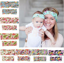Set of 2PCS Fashionable Headband Boho Baby Headwrap Flower Design Hairband Headwear for Mommy And Baby Girl