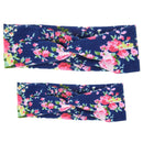 Set of 2PCS Fashionable Headband Boho Baby Headwrap Flower Design Hairband Headwear for Mommy And Baby Girl