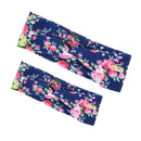 Set of 2PCS Fashionable Headband Boho Baby Headwrap Flower Design Hairband Headwear for Mommy And Baby Girl