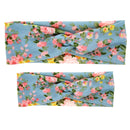 Set of 2PCS Fashionable Headband Boho Baby Headwrap Flower Design Hairband Headwear for Mommy And Baby Girl