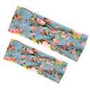 Set of 2PCS Fashionable Headband Boho Baby Headwrap Flower Design Hairband Headwear for Mommy And Baby Girl