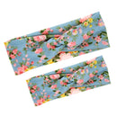 Set of 2PCS Fashionable Headband Boho Baby Headwrap Flower Design Hairband Headwear for Mommy And Baby Girl