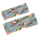 Set of 2PCS Fashionable Headband Boho Baby Headwrap Flower Design Hairband Headwear for Mommy And Baby Girl