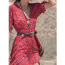 Women Girls Fashionable Floral Pattern Charms Summer Casual Chiffon Party Beach Long Maxi Dress Party Costume Outfit Gift Size S