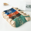 Mens Fashionable Comfortable Stretch Fit Ankle Crew Low Cut Casual Cotton Ethnic Sport Socks Foot Toe Socks 1 Pair Blue