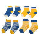 Baby Boy Girl Combed Cotton Charming Attractive Stripe Socks Yellow XS PACK OF 8PCS