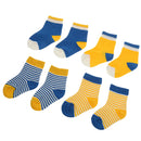 Baby Boy Girl Combed Cotton Charming Attractive Stripe Socks Yellow XS PACK OF 8PCS