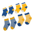 Baby Boy Girl Combed Cotton Charming Attractive Stripe Socks Yellow XS PACK OF 8PCS