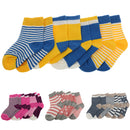 Baby Boy Girl Combed Cotton Charming Attractive Stripe Socks Pink XS PACK OF 8PCS