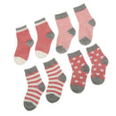 Baby Boy Girl Combed Cotton Charming Attractive Stripe Socks Pink XS PACK OF 8PCS