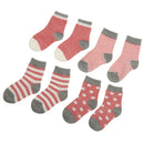 Baby Boy Girl Combed Cotton Charming Attractive Stripe Socks Pink XS PACK OF 8PCS