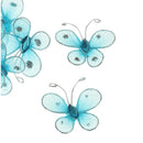 50x Blue Glitter Mesh Stocking Diamante Butterfly Wedding Craft Decoration