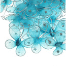 50x Blue Glitter Mesh Stocking Diamante Butterfly Wedding Craft Decoration