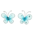 50x Blue Glitter Mesh Stocking Diamante Butterfly Wedding Craft Decoration