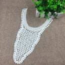 Floral Guipure Collar Applique Costume Sewing Patches Embroidered Neckline Trim White