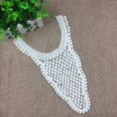 Floral Guipure Collar Applique Costume Sewing Patches Embroidered Neckline Trim White