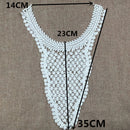 Floral Guipure Collar Applique Costume Sewing Patches Embroidered Neckline Trim White