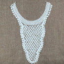 Floral Guipure Collar Applique Costume Sewing Patches Embroidered Neckline Trim White