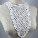 Floral Guipure Collar Applique Costume Sewing Patches Embroidered Neckline Trim White