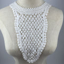 Floral Guipure Collar Applique Costume Sewing Patches Embroidered Neckline Trim White