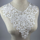 White Floral Collar Lace Neckline Wedding Dress DIY Patches Craft