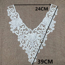 White Floral Collar Lace Neckline Wedding Dress DIY Patches Craft