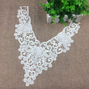 White Floral Collar Lace Neckline Wedding Dress DIY Patches Craft