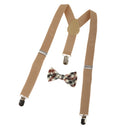 Kid Boy Girl Plaid Necktie Adjustable Y-back Suspenders Set