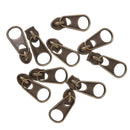 10pcs Bronze Round Hole Zip Puller/Zipper Pull Sliders Head Zipper Repair Kit